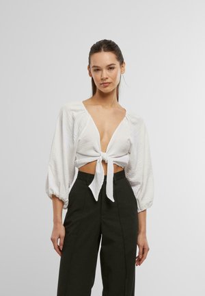 STRUCTURED KNOTTED - Bluse - white