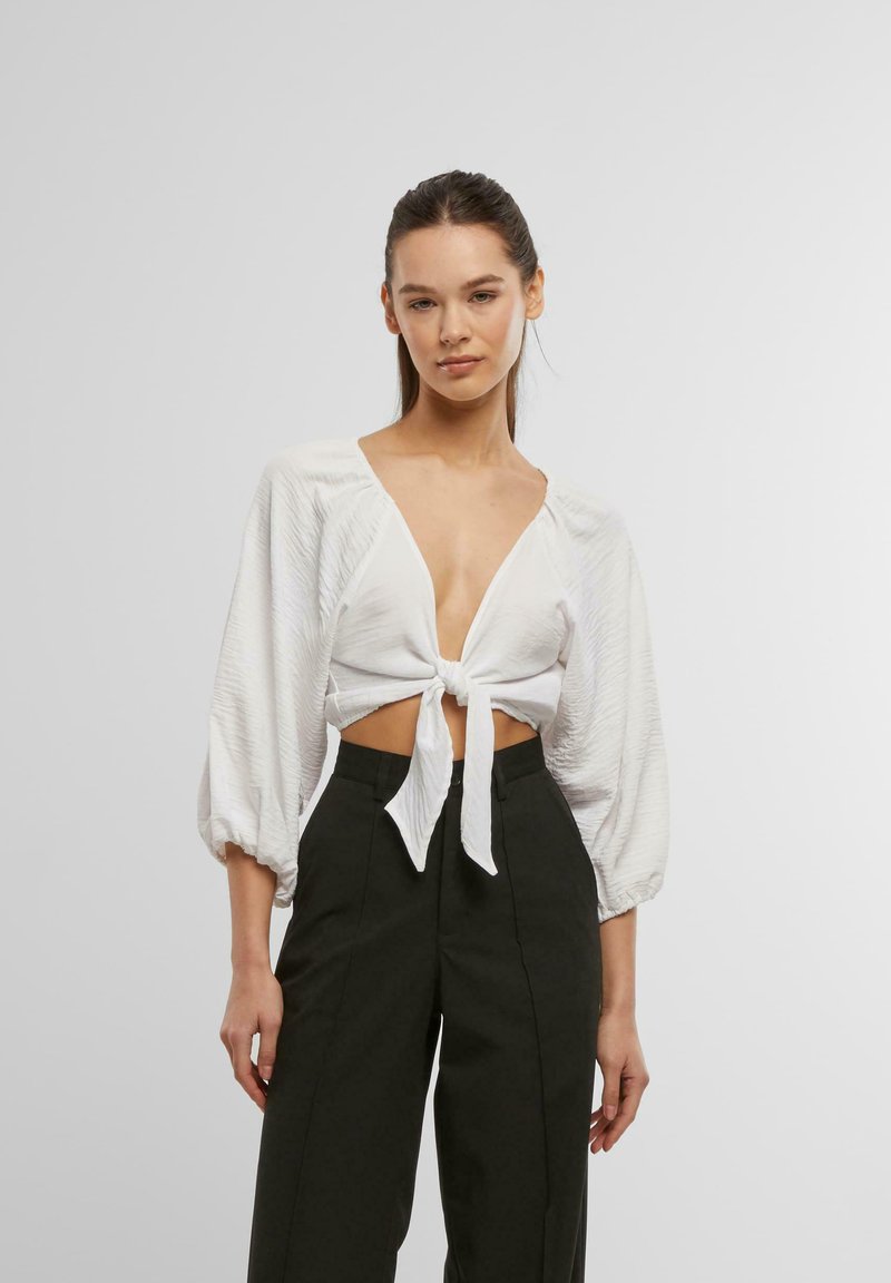 Urban Classics STRUCTURED KNOTTED - Camicetta - white