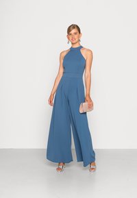 WAL G. WEDDING LEILA HALTER NECK WIDE LEG JUMPSUIT - Macacão - denim blue