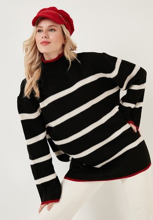 LELA Strickpullover - black cream