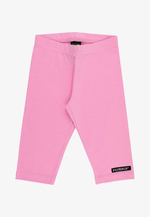 Roze organische katoen leggings met een zachte textuur, slim fit ontwerp en een logo-label op de onderkant van het linkerpijp.