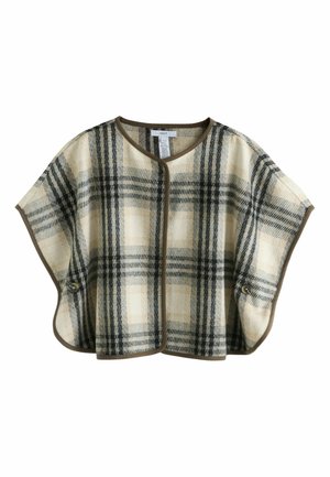 BOUCLE CHECK PONCHO - Keep - brown