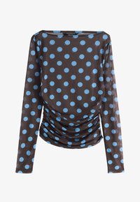 No seleccionado, chocolate brown blue polka dot