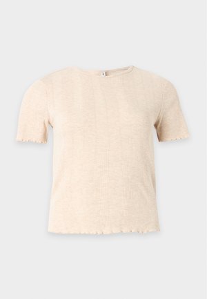 ONLY, ONLTENNA O NECK - Lihtne T-särk - oatmeal melange
