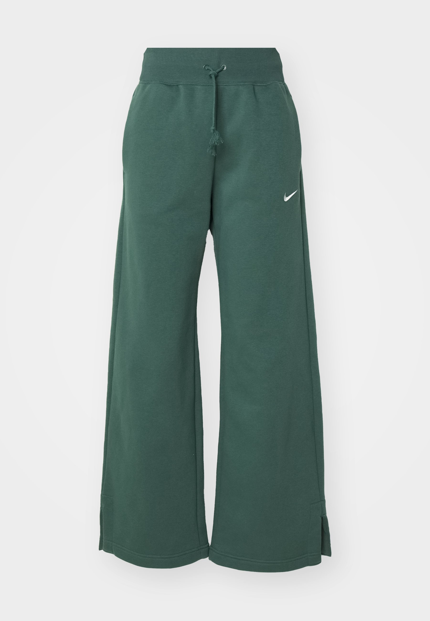 90s old NIKE nylon wide pant dark green