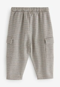 Ruudulised cargo püksid beežis, pruunis ja mustas. Omavad elastset vööd ja kahte küljetaskut, lühendatud pikkusega.