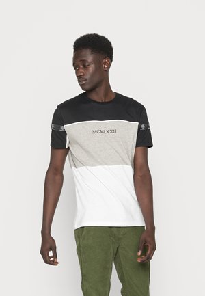 Printtipaita - jet black/light grey marl/optic white