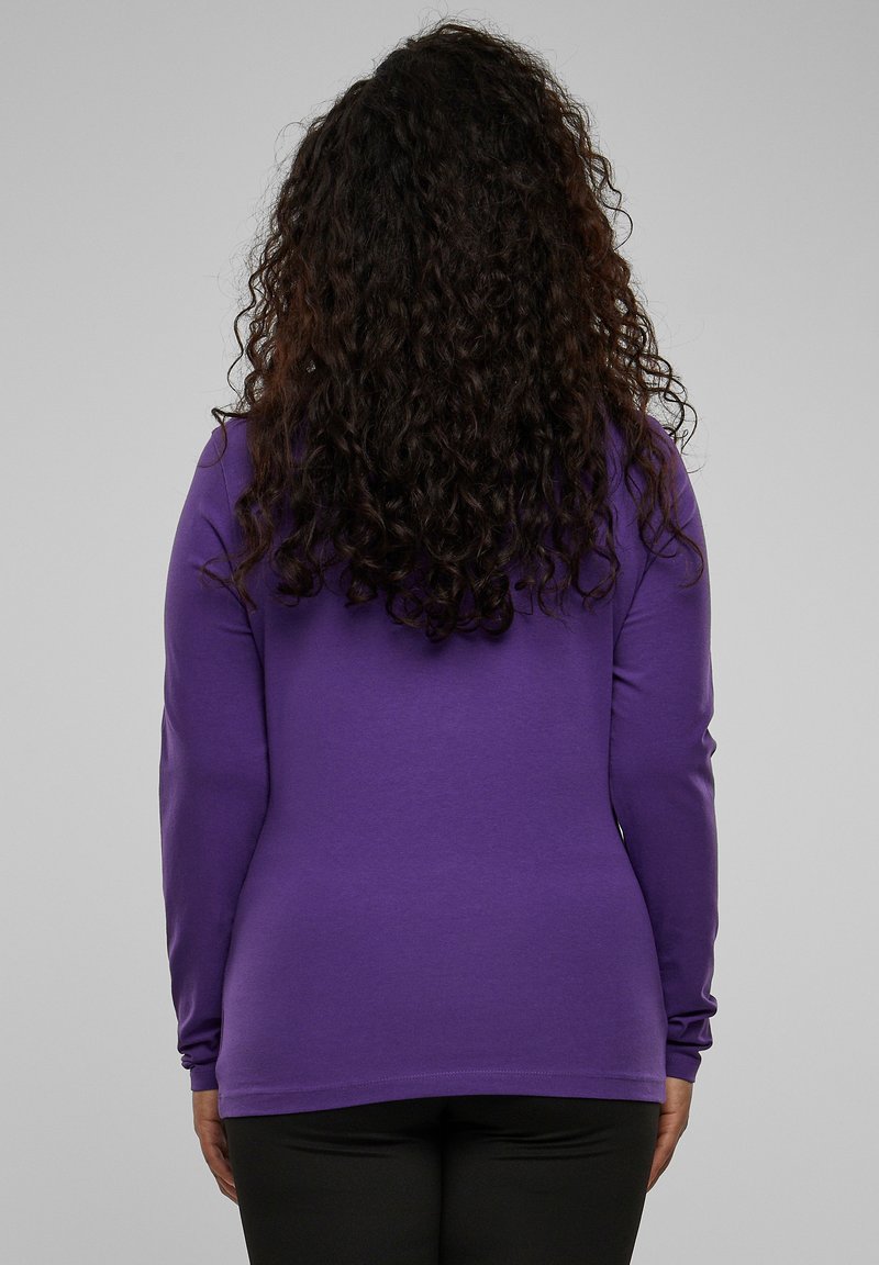 Maglia blu tinta unita in viscosa con scollo tondo e maniche lunghe | Pellizzari
