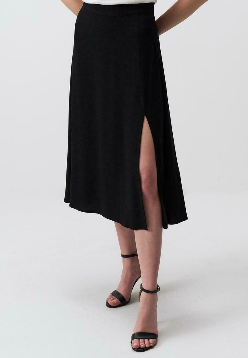 Jimmy Key HIGH WAIST MIDI - Jupe trapèze - black