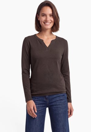 Cecil, SHIRT MIT SPLIT NECK IM TUNIKA-LOOK - Camiseta de manga larga - truffle brown