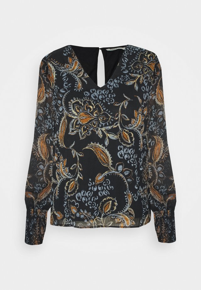 ONLNANA V NECK - Bluzka z długim rękawem - black