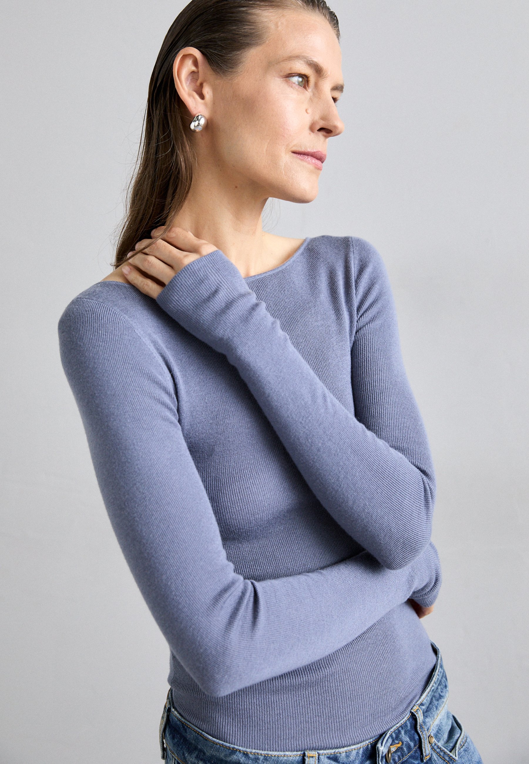 売れ筋商品|||タイガー オブ スウェーデン ニット&セーター レディース アウター KATHRIN - Jumper - dull blue Tiger of Sweden KATHRIN - Jumper - dull blue/blue - Zalando