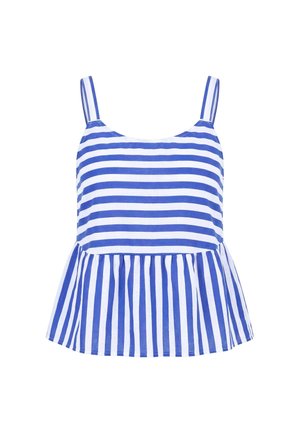 Ulla Popken, STRIPED PEPLUM VOILE TANK TOP - Top - azure