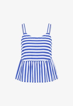 Ulla Popken, STRIPED PEPLUM VOILE TANK TOP - Top - azure