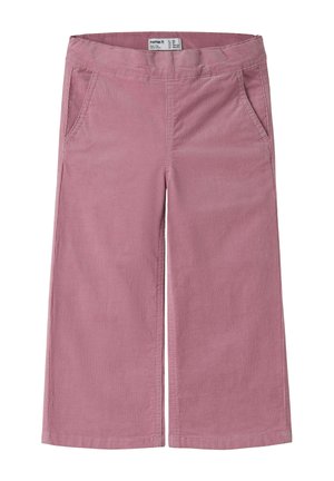 Pantalon large rose pour enfants avec poches avant et taille élastique.