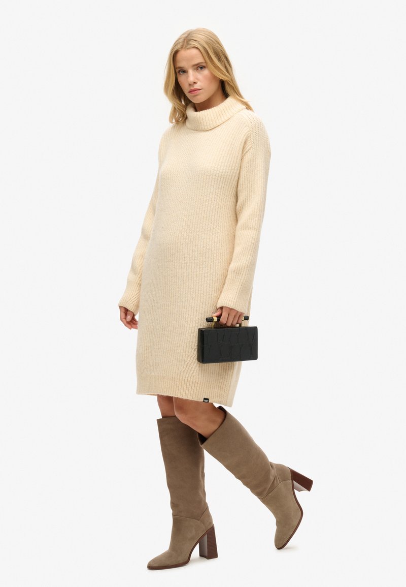 Superdry & Co Gebreide jurk beige