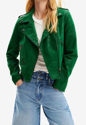 Faux leather jacket - green