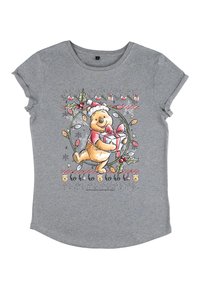 Henry Tiger WINNIE THE POOH WINNIE AT XMAS - Triko s potiskem - melange grey