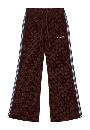 Colucci, VELOURS CHECKERBOARD TRACKPANTS - Pantaloni sportivi - dark brown