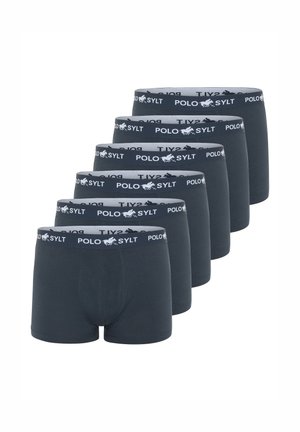 Dunkelblaue Boxer-Shorts aus Baumwolle mit einem elastischen Bund, auf dem "POLO SYLT" steht, und einer enganliegenden Passform. Set bestehend aus sechs Stück.