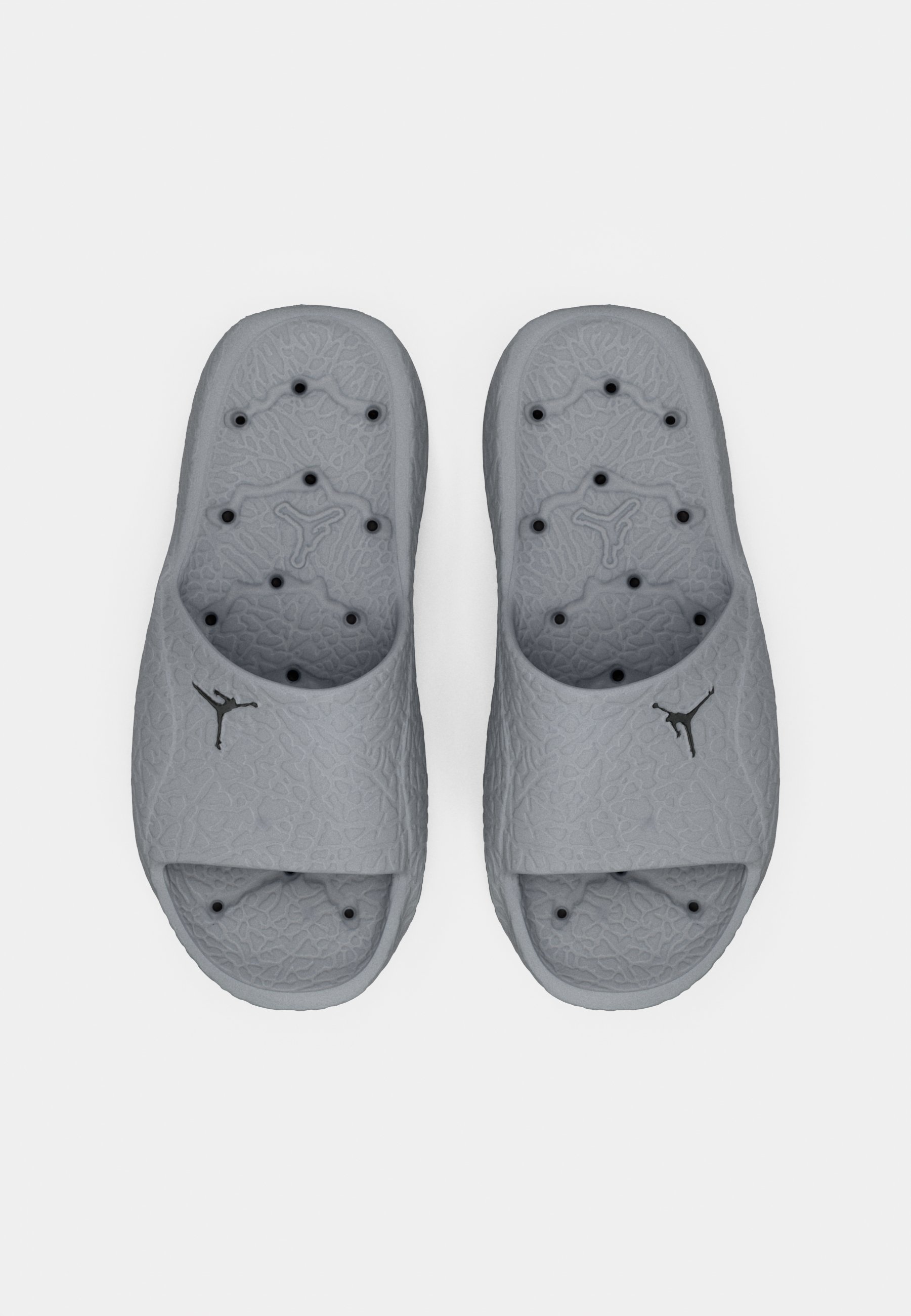 gray jordan slides