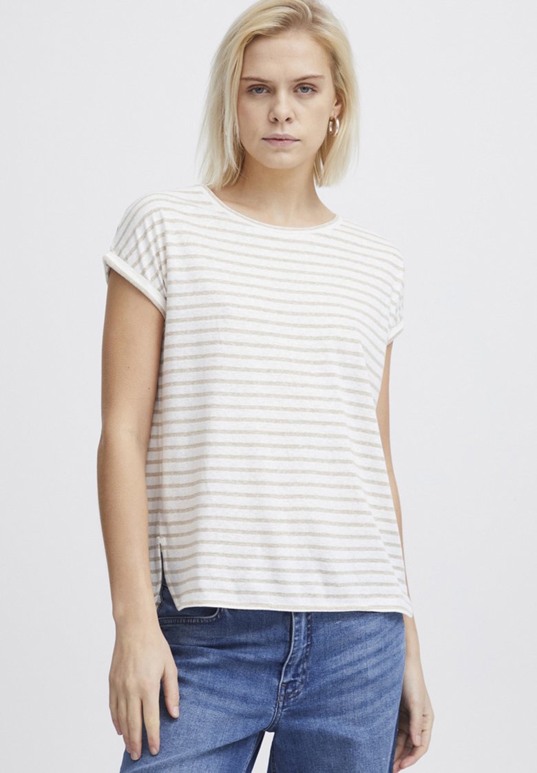 ICHI IHYULIETTA - Camiseta estampada - doeskin strip