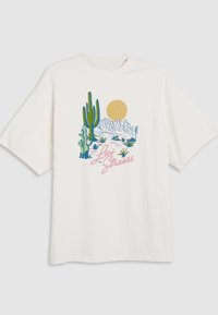 GRAPHIC STACK TEE - T-shirt imprimé - egret