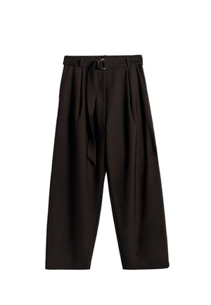 BHOEM, BELTED TAILORED - Stoffhose - chocolate brown