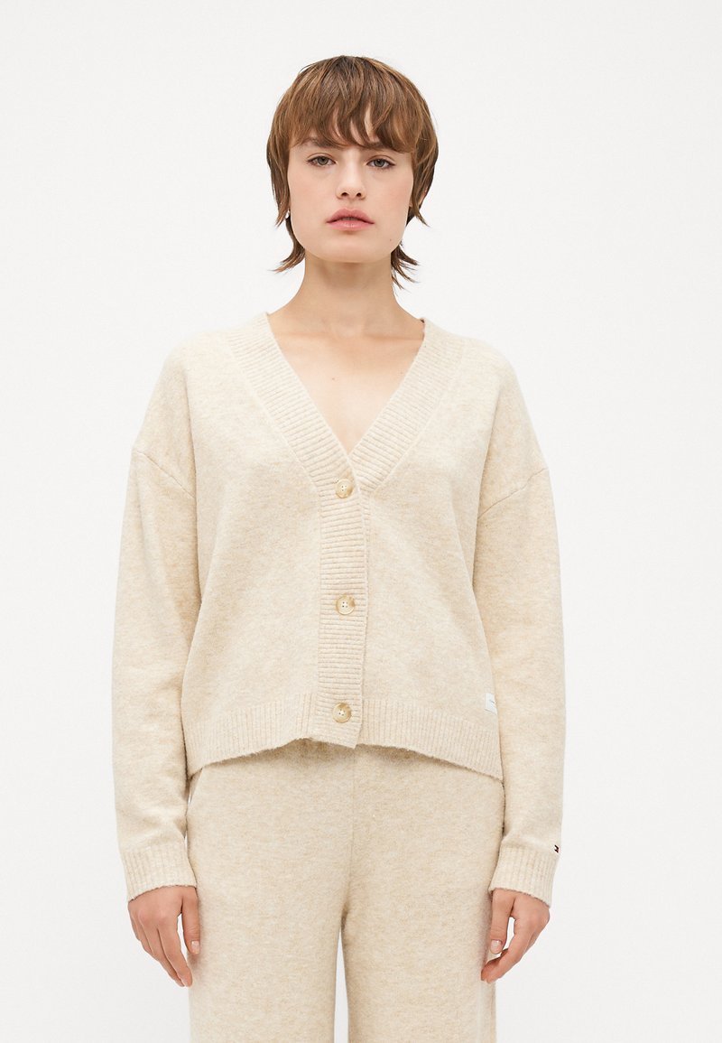 Tommy Hilfiger CARDIGAN - Pidžaama ülemine osa - heathered oat