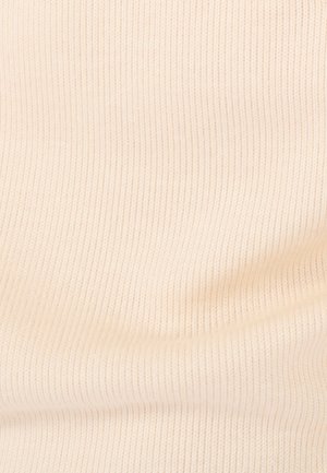 Tessuto a coste di un beige chiaro, con una texture morbida, caratterizzato da strisce verticali in un motivo uniforme.