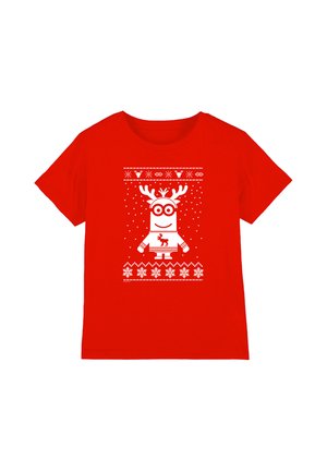 Universal Studios, DESPICABLE ME REINDEER UGLY CHRISTMAS JUMPER UNISEX - Print T-shirt - red