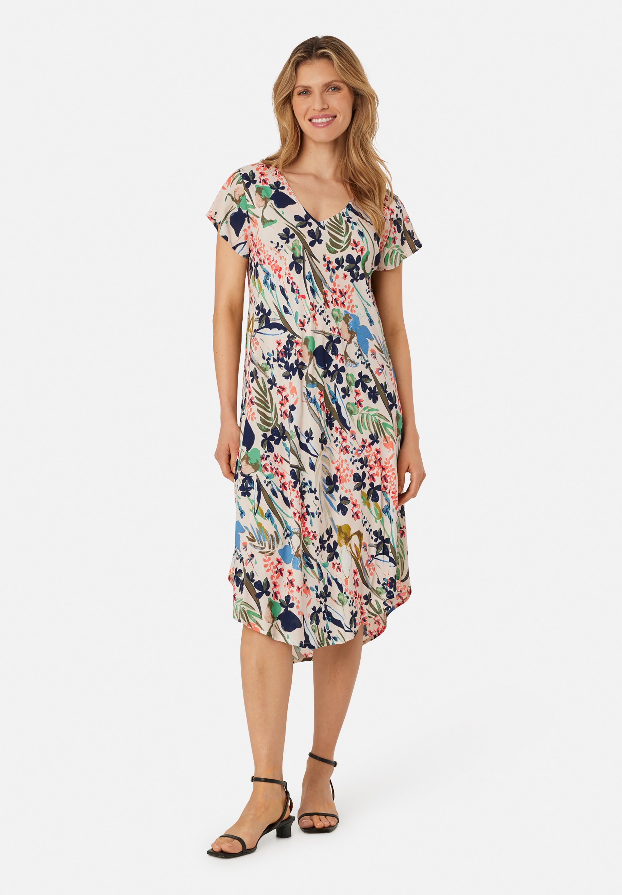 Robe Neuve The Masai En Coton Bleu - Taille M (40-42), Coupe Asymétrique évasée, Manches Longues