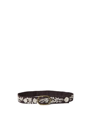 PIOMBO, BELT WITH FLORAL EMBROIDERY. - Cinturón - brown