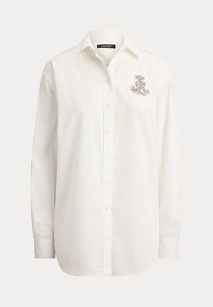 Lauren Ralph Lauren, RELAXED FIT RHINESTONE-BULLION SHIRT - Риза с копчета - white