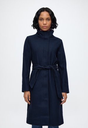 VILA, VIQUINN HIGH NECK L/S BELT COAT/VOL - Класическо палто - night sky