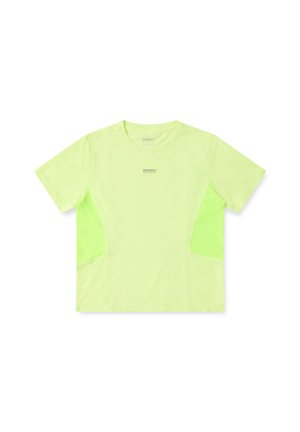 Limegrünes Sport-Shirt mit kurzen Ärmeln aus strukturiertem Stoff und kontrastierenden neongrünen Seitenteilen. Mit Rundhalsausschnitt und Logodetail.