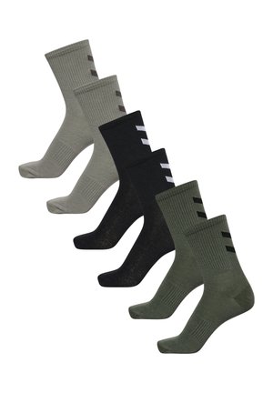 CHEVRON  6 PACK  - Sportsocken - black, grey, khaki