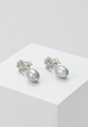 KIRA PAVE PEARL DROP EARRING - Earrings - tory silver-coloured