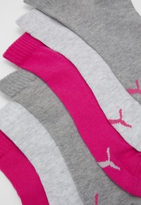 Puma UNISEX  6 PACK - Urheilusukat - middle grey melange/pink