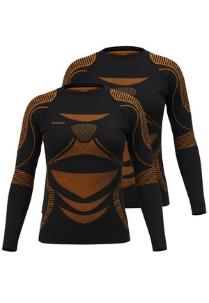 2 PACK THERMO LANGARM - Unterhemd/-shirt - schwarz/orange