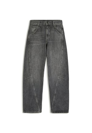 Bershka, LOW-RISE - BARREL JEANS - Wide Leg - mottled dark grey