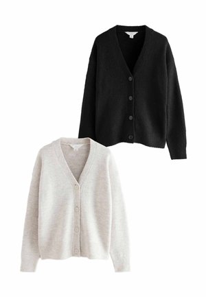 2 PACK BOXY THROUGH - Strickjacke - black cream