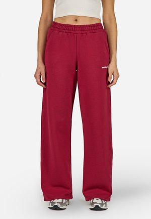 ANNI WIDE PANTS - Donji dijelovi trenirke - washed burgundy red/white