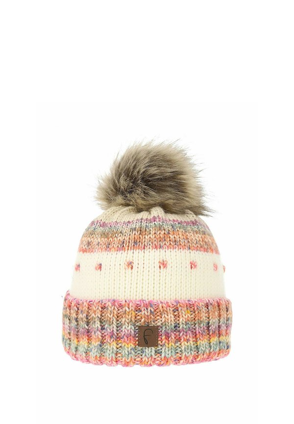 GESTREIFT MIT BOMMEL - Mütze - hellbraun