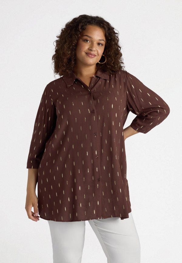 Hemdbluse - marrone