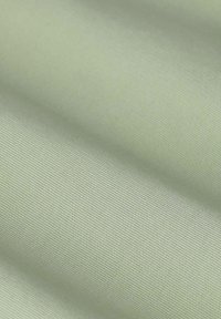 Tissu vert clair avec une texture lisse et un motif côtelé léger, présentant un léger éclat et une drape douce.