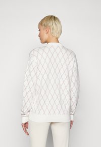 Daily Sports ARGYLE CARDIGAN - Sweater met rits - white/pink