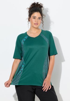 BLÜTEN LEO V-AUSSCHNITT HALBARM - T-shirts print - bottle green