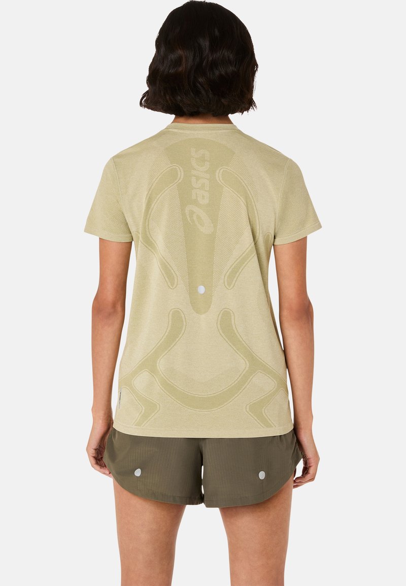 ASICS ROAD SEAMLESS SS ROAD SEAMLESS SS - Triko s potiskem - khaki cream