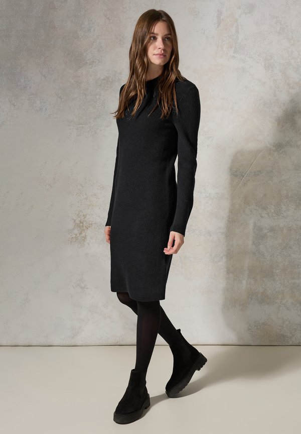 STRUKTUR - Strickkleid - schwarz